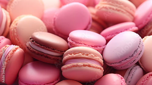 Macarons, a confectionery product. Sweetness. French dessert.