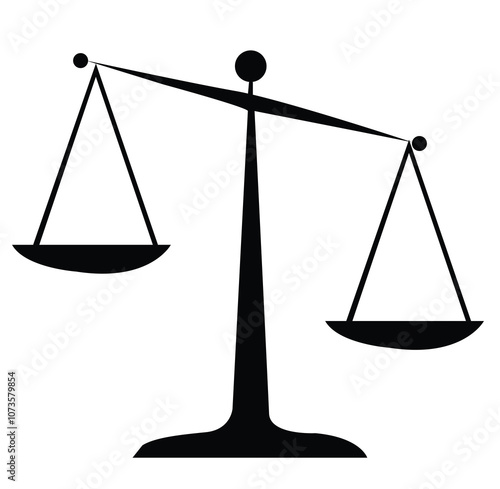 Balance scale or libra icon collection in black. Justice scales icons. 