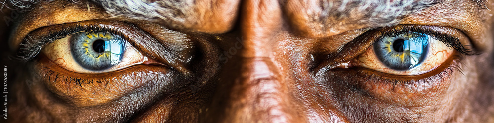 Elder Eyes: A close-up of piercing grey eyes filled with passionate emotion. Elder Eyes: A close-up of piercing grey eyes filled with passionate emotion.