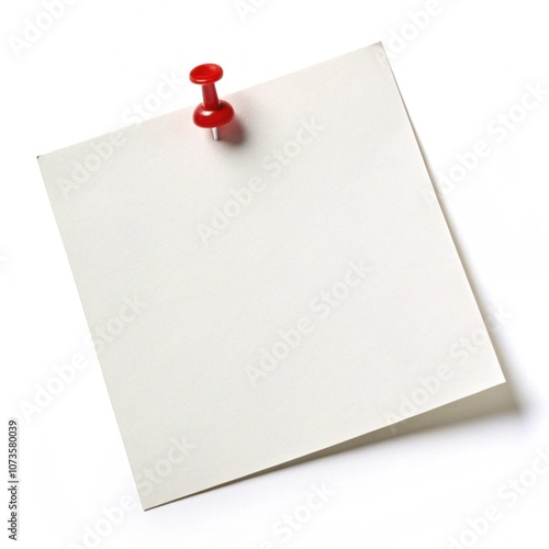 Blank paper note with push pin  generative ai