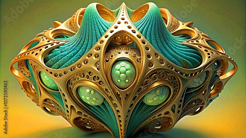 Wallpaper Mural 3D colorful Jewelry art forms with golden patterns background texture Torontodigital.ca