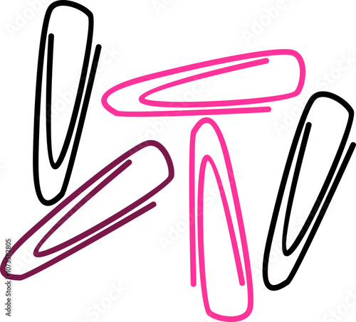 Colorful stationery paper clips illustration