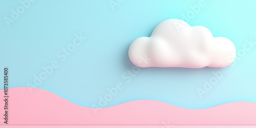 A minimalist design featuring a soft cloud against a pastel backdrop.