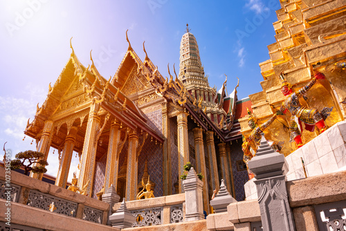 Royal palace in Bangkok, Thailand. Traditional asian architecture