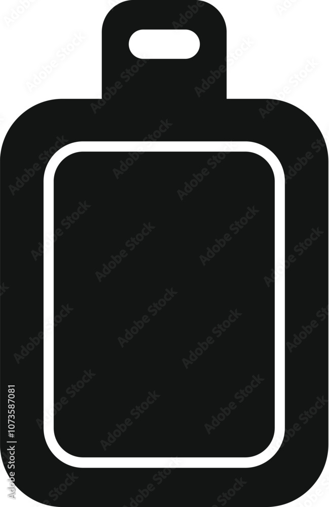 Simple black plastic cutting board with rounded corners and a hole at the top for hanging, isolated on white Simple black plastic cutting board with rounded corners and a hole at the top for hanging, isolated on white