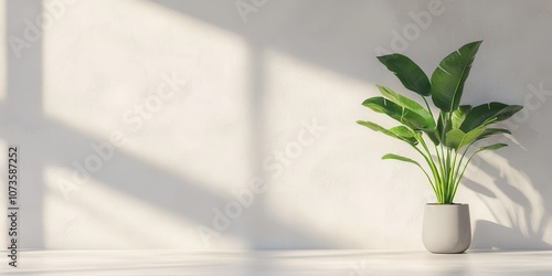 A stylish indoor plant in a minimalist setting, showcasing modern home decor and serenity.