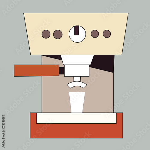 Coffee Machine.Making Hot Espresso or Cappuccino Concept. 