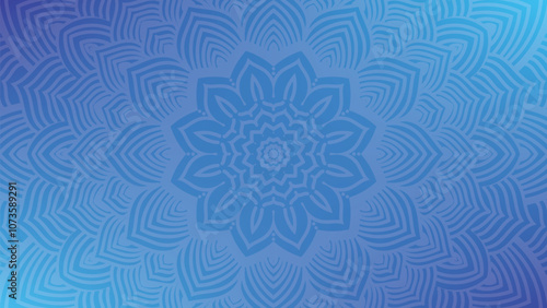 Round mandala on dreamy peach fuzz gradient background. Translucent mesh pattern in the form of a mandala. Mandala with floral patterns.Gradient background with round mandala.Vishal 