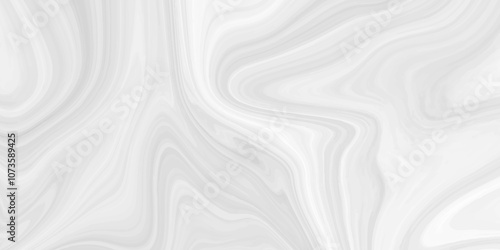 White and grey liquid marble pattern texture natural background.  Liquify Swirl white and gray color art. Beautiful drawing with the divorces and wavy lines in gray tones. 