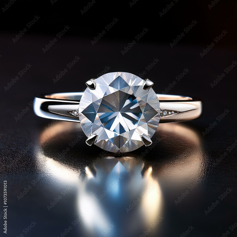 Diamond engagement ring featuring a stunning gemstone, ideal for wedding promotions, high-end jewelry branding, and luxury product photography Diamond engagement ring featuring a stunning gemstone, ideal for wedding promotions, high-end jewelry branding, and luxury product photography