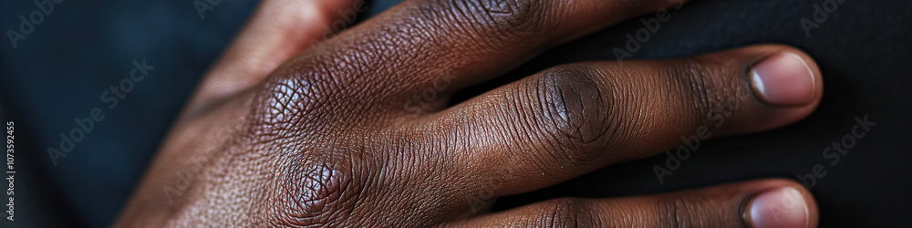Jittery Heart: A hand trembling against a chest, revealing the physical effects of fear and unease. Jittery Heart: A hand trembling against a chest, revealing the physical effects of fear and unease.
