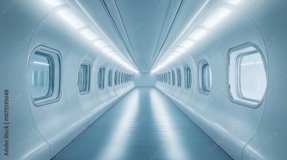 3d render of a futuristic corridor with floating windows and lights 3d render of a futuristic corridor with floating windows and lights