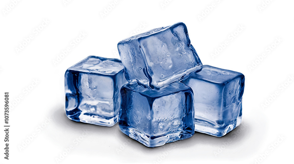 Stack of four ice cubes in a cool setting Stack of four ice cubes in a cool setting