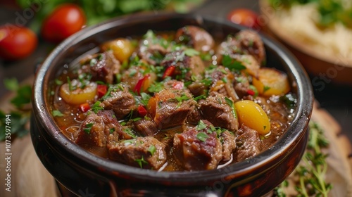 Georgian Stewed Meat with Plums