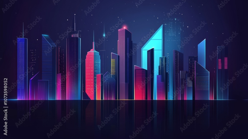 Line, shiny, light, up, line, flow, tech City back, simple, gradient, blue, City, Abstract, Future, Shape, flat design Line, shiny, light, up, line, flow, tech City back, simple, gradient, blue, City, Abstract, Future, Shape, flat design