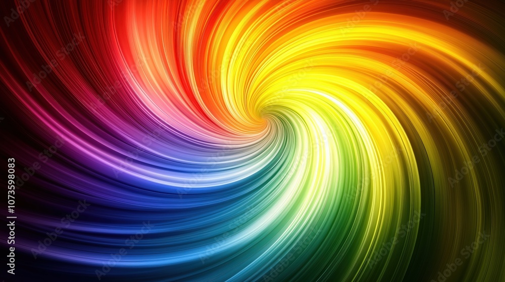Vibrant rainbow-colored background with swirling lines of light, abstract background Vibrant rainbow-colored background with swirling lines of light, abstract background