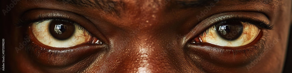 Fototapeta premium Trembling Fear: A close-up of an anxious expression, emphasizing the depth of fear and unease.