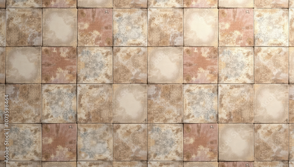 Close-up of a tile texture background showcasing a patterned surface, ideal for vintage and decorative design projects. Close-up of a tile texture background showcasing a patterned surface, ideal for vintage and decorative design projects.