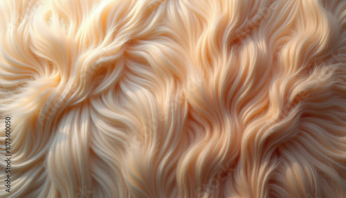 Close-up of curly golden hair texture, capturing the softness and beauty of flowing locks, ideal for beauty and fashion designs.