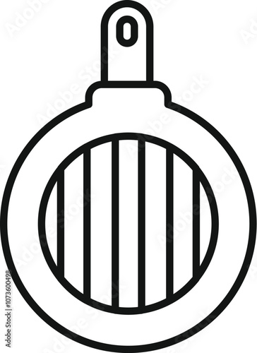 Round tea infuser with vertical slits and hanging loop, perfect for brewing loose leaf tea