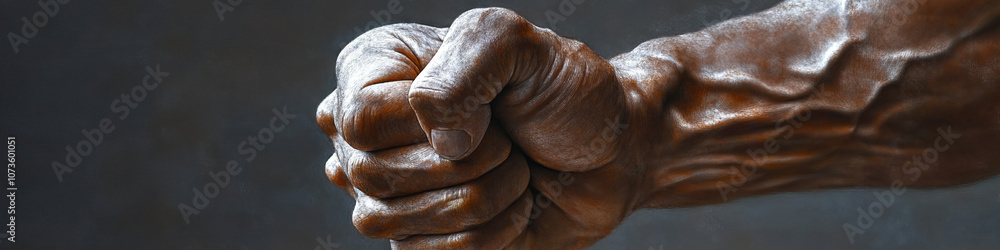Φωτογραφία Taut Muscles: A figure clenching their fists or tensing their shoulders, revealing their physical tension and emotional turmoil caused by fear and anxiety