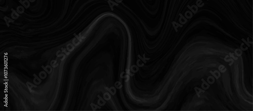 Black and grey liquid marble pattern texture natural background.  Liquify Swirl black and gray color art. Beautiful drawing with the divorces and wavy lines in gray tones. 