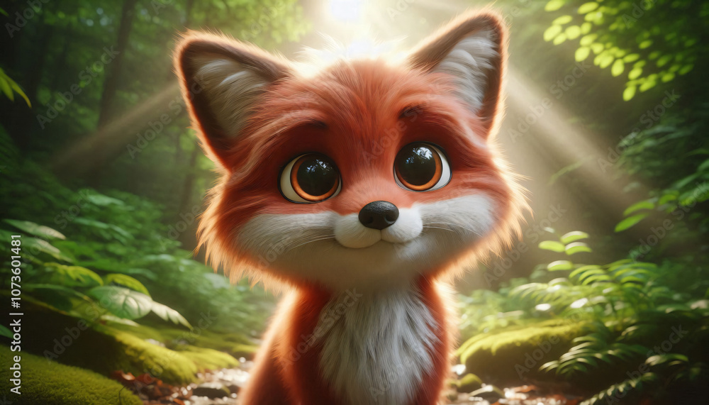 illustration of a cute fox smiling illustration of a cute fox smiling