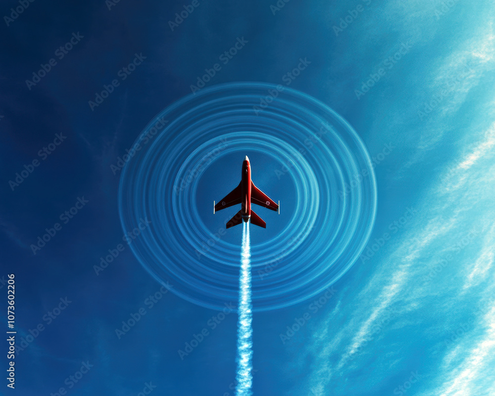 An aircraft ascends through brilliant blue skies, trailing vapor, creating mesmerizing concentric circles that symbolize the boundless possibilities of flight and exploration. An aircraft ascends through brilliant blue skies, trailing vapor, creating mesmerizing concentric circles that symbolize the boundless possibilities of flight and exploration.