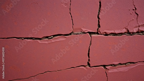 Cracked Red Wall Texture: Perfect for Design, Art, and Home Decor Backgrounds photo