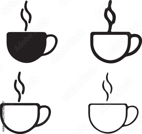 Coffee cup icon vector lineart