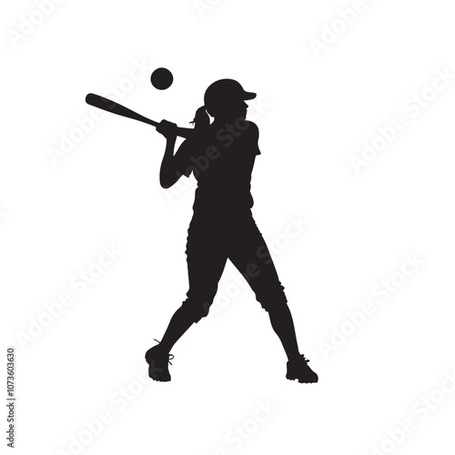 Silhouette of a softball batter