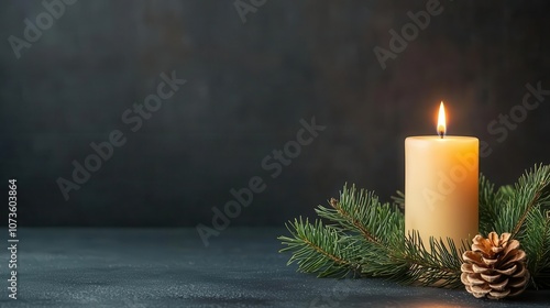 Table setting with Christmasthemed decorations, candles, cozy ambiance, joyful holiday celebration