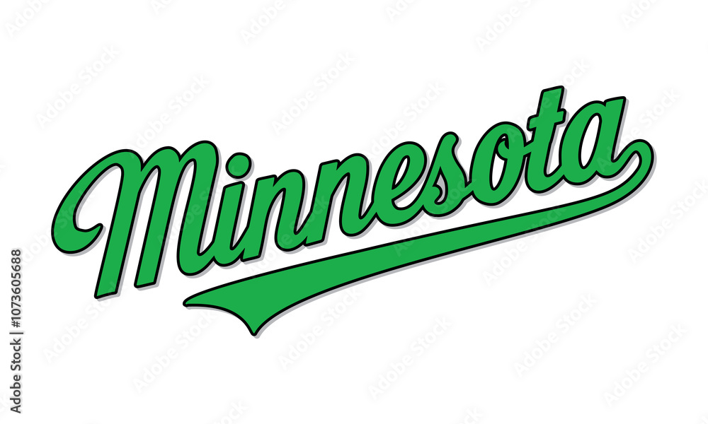 Fototapeta premium Minnesota calligraphy text design. vector illustration