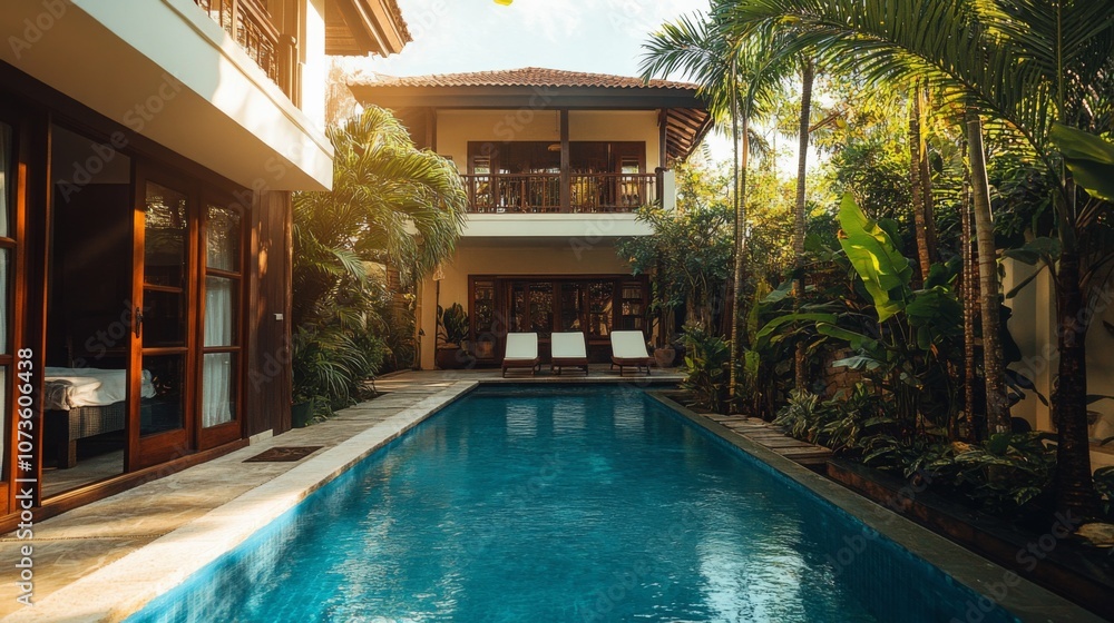 Fototapeta premium Luxurious Tropical Villa with Pool