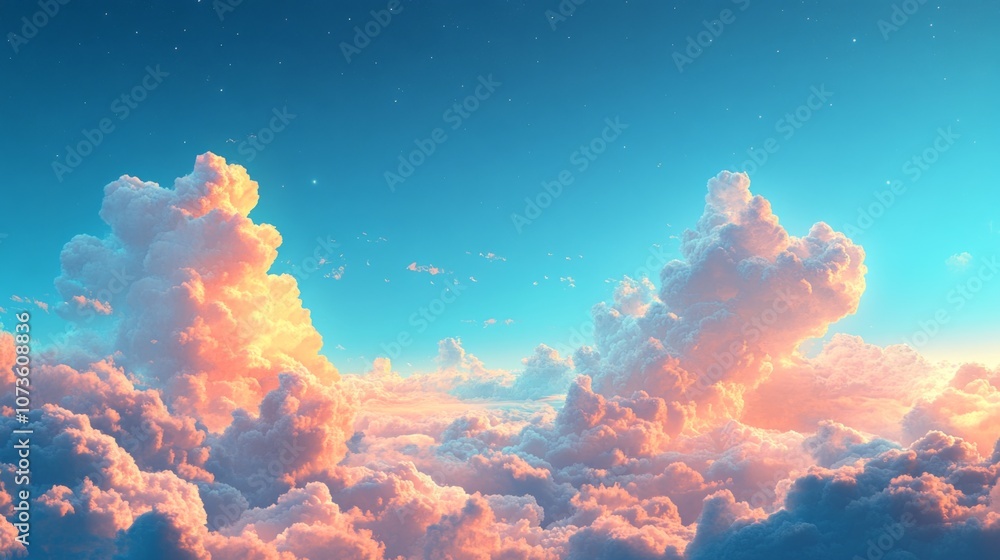 Majestic Sunset Clouds Over Horizon Majestic Sunset Clouds Over Horizon