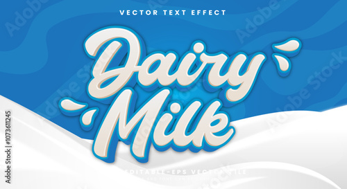 Creamy Dairy Milk 3d editable text effect Template Suitable for drink Products