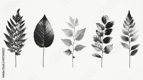 Black and White Botanical Study