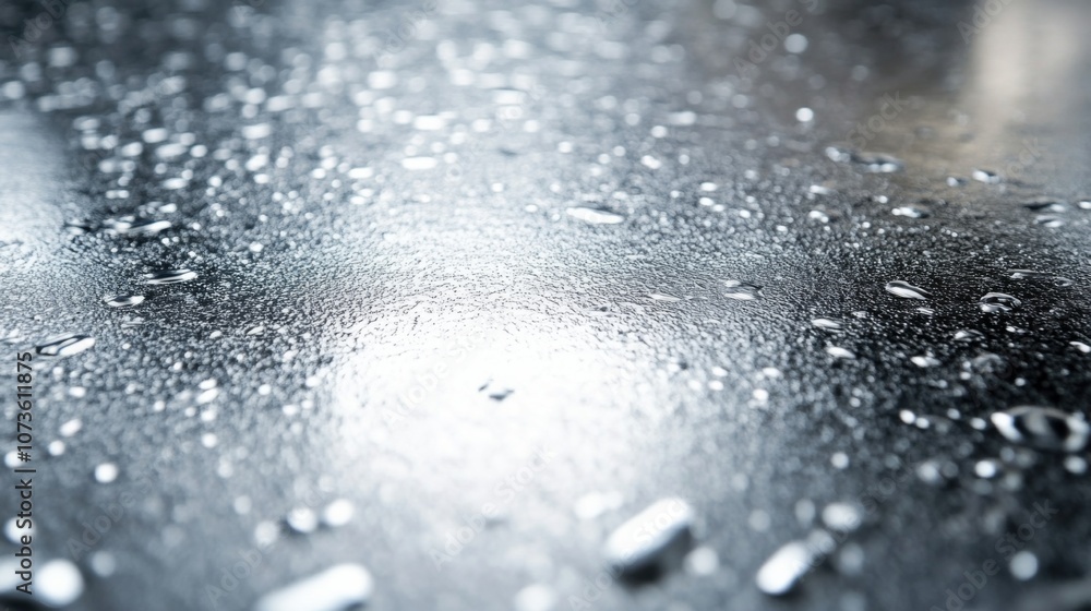 Raindrops on Metallic Surface Raindrops on Metallic Surface