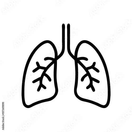 Lungs black icon