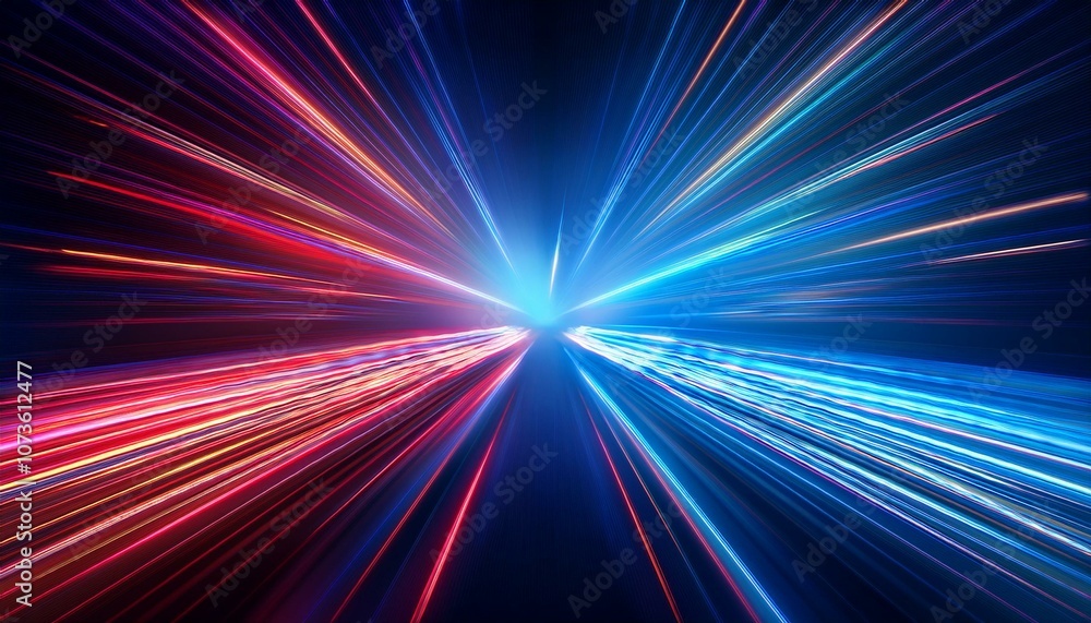 vibrant digital explosion of neon light rays bursting from a central point into the darkness. vibrant digital explosion of neon light rays bursting from a central point into the darkness.