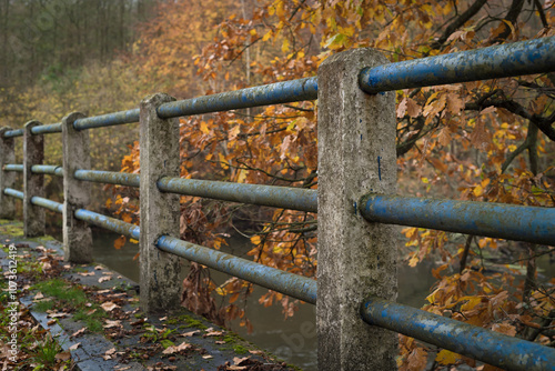 CLASSICAL BRIDGE AND AUTUMN - A very old object over the Parseta River with a colorful forest in the background