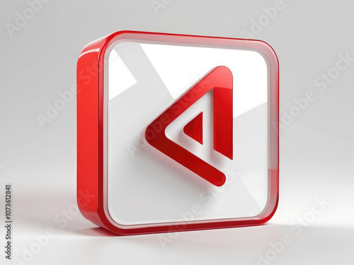 Transparent PNG available
3d YouTube logo play button red square white triangle yt social media icon front view isolated on