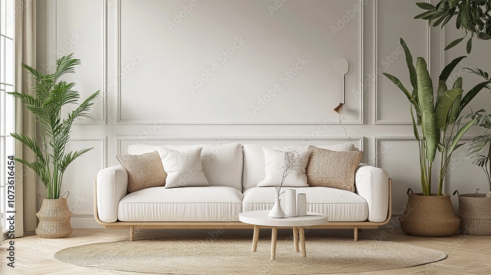 Fototapeta premium Modern Minimalist Living Room