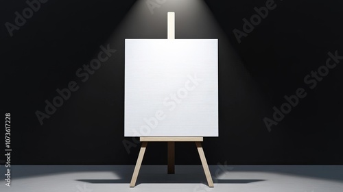 Soft spotlight on empty art canvas, creative and inspiring, ready for artistic expression photo