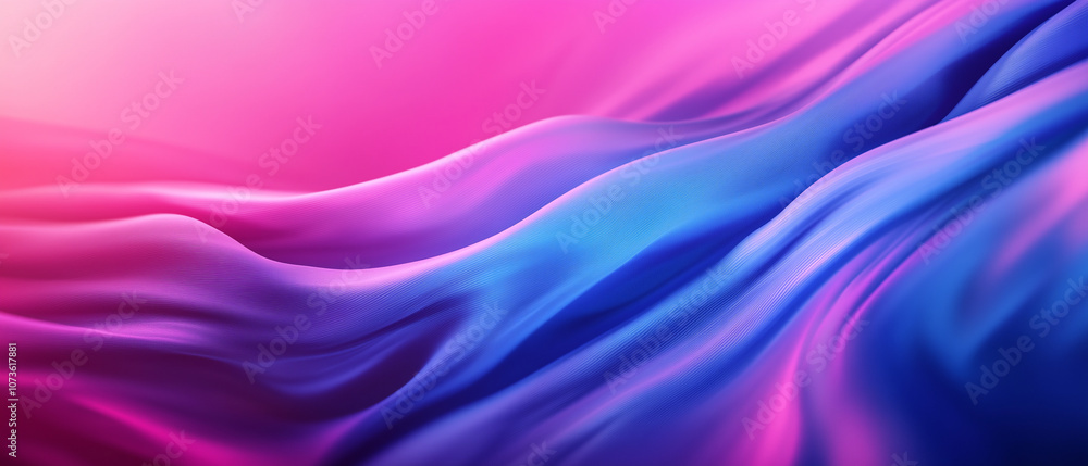 Fototapeta premium Purple and violet abstract background with waves and neon glow, blurry light lines, gradient background