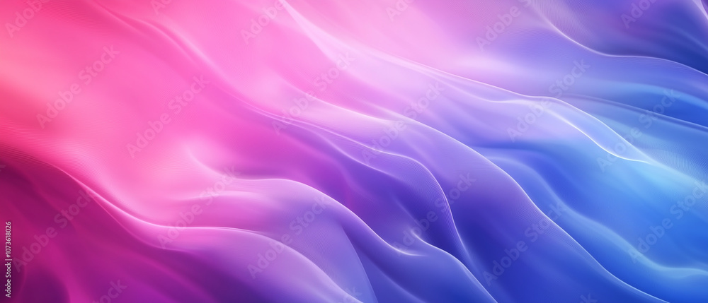 Obraz premium Purple and violet abstract background with waves and neon glow, blurry light lines, gradient background