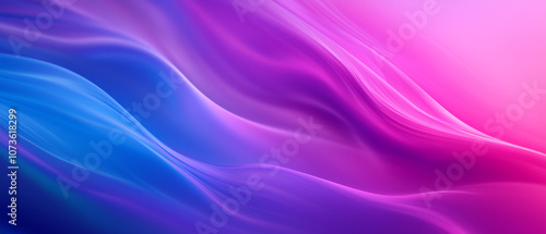 Purple and violet abstract background with waves and neon glow, blurry light lines, gradient background