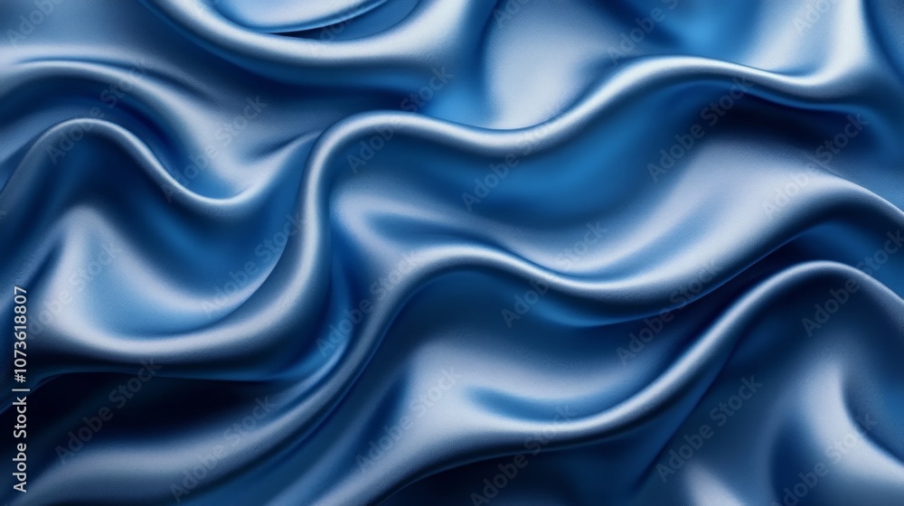 Blue Satin Fabric Background Blue Satin Fabric Background