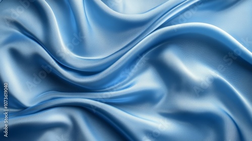 Smooth Blue Satin Fabric Background