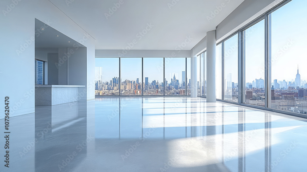 Fototapeta premium Modern city building interior space